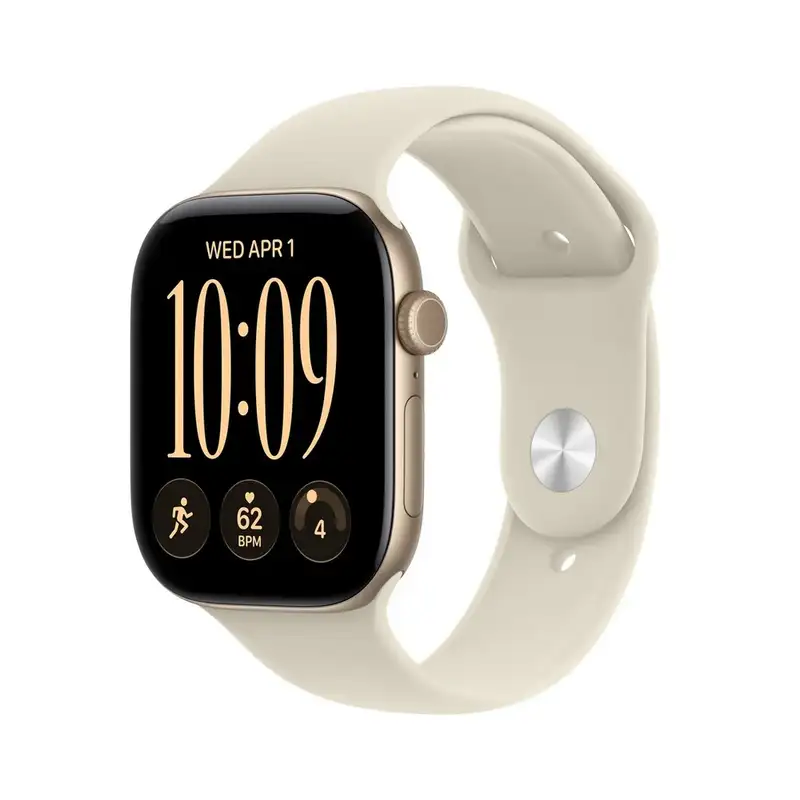 APPLE Watch S12 GPS 46mm Light Gold Aluminium Case with Sand Sport Band - S/M mjen4wf/a