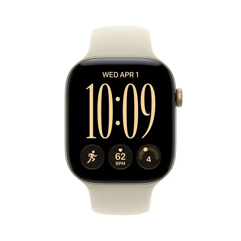 APPLE Watch S12 GPS 46mm Light Gold Aluminium Case with Sand Sport Band - S/M mjen4wf/a