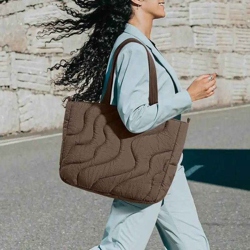 TOMTOC TERRA T38 PUFFY LAPTOP TOTE BAG EARTHSHADE 16" 13.5L T38M1Y1