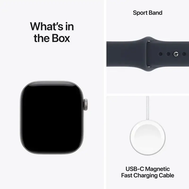 APPLE Watch S12 GPS 42mm Space Grey Aluminium Case with Navy Blue Sport Band - S/M mje74wf/a