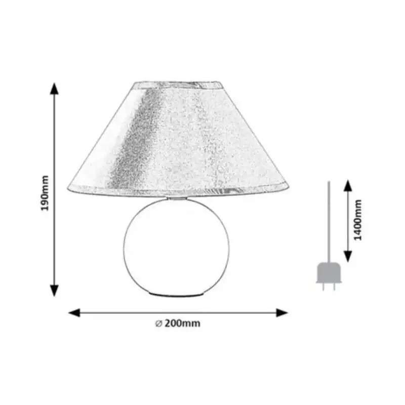 RABALUX Ariel, unutrašnja keramicka stona lampa, siva, E14 G45 1xMA