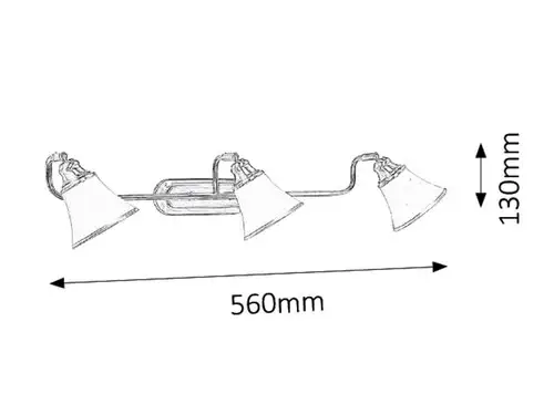RABALUX Grando zidna lampa E14 3x40W bronza/belo