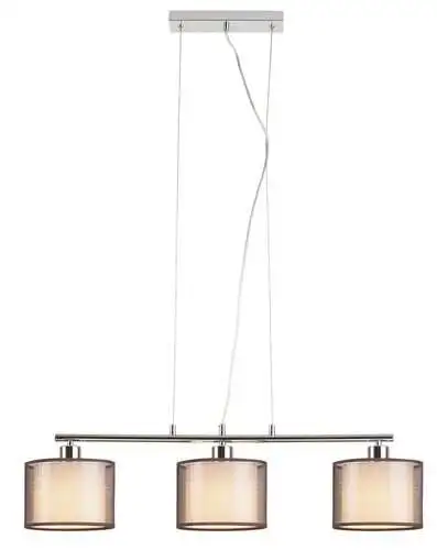 RABALUX Anastasia Visilica E27 3x60W hrom/braon