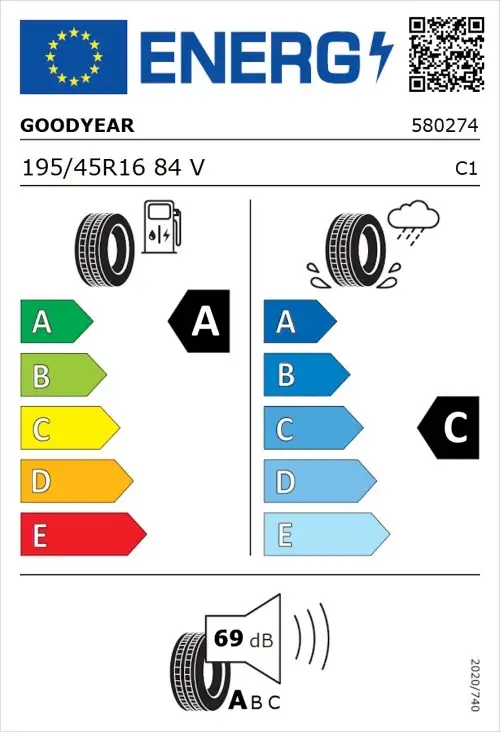 GOODYEAR 195/45R16 84V EFFIGRIP PERF XL