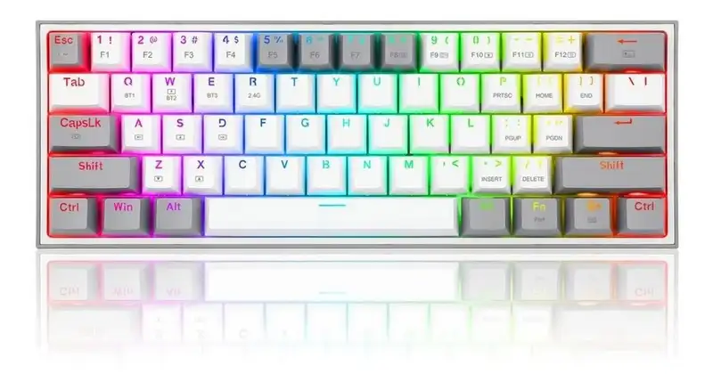 REDRAGON Fizz Pro White / Grey K616 RGB Wireless / Wired Mechanical Gaming Keyboard