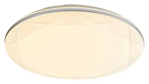 RABALUX Oswald2, unutrašnja plafonjera, srebrna metal lamp sa belim plasticnim abažurom, 24W, sa abažurom: 1800lm, bez abažura: 2400lm, 4000K, D40cm, H7cm, zvezdani efekat, IP20, staklo