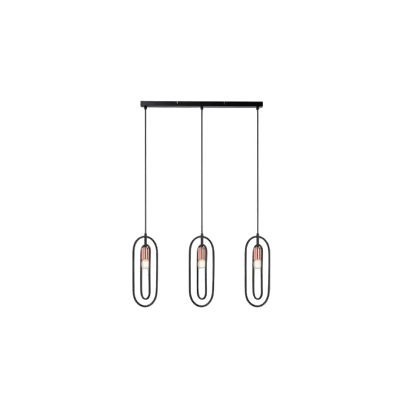 RABALUX Rovier, visilica metal crna/bakar 3xE27, v150cm