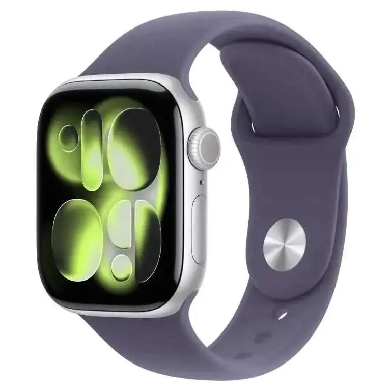 APPLE Watch S11 GPS 46mm Silver Aluminium Case with Purple Fog Sport Band - S/M mev94rk/a