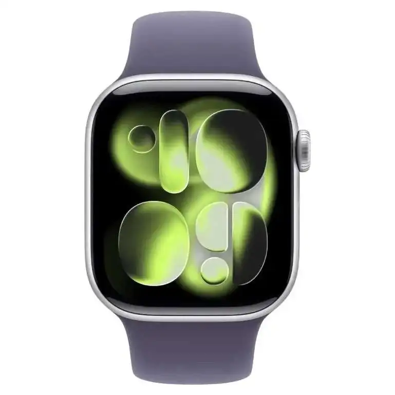 APPLE Watch S11 GPS 46mm Silver Aluminium Case with Purple Fog Sport Band - S/M mev94rk/a