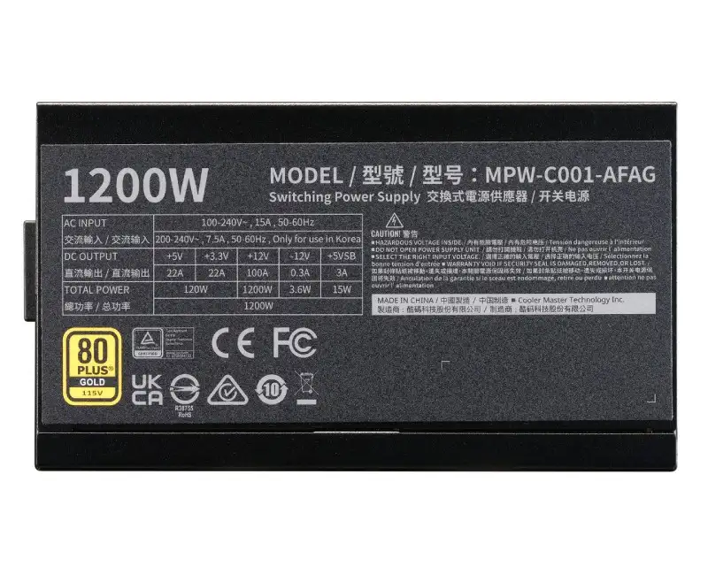 COOLER MASTER Elite Gold 1200W (MPW-C001-AFAG-BEU) 5Y