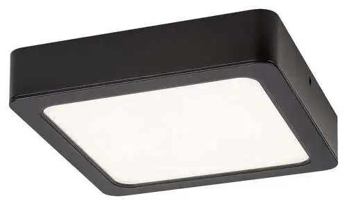RABALUX Shaun2 plafonjera 7W 3000K crna cetvrtasta