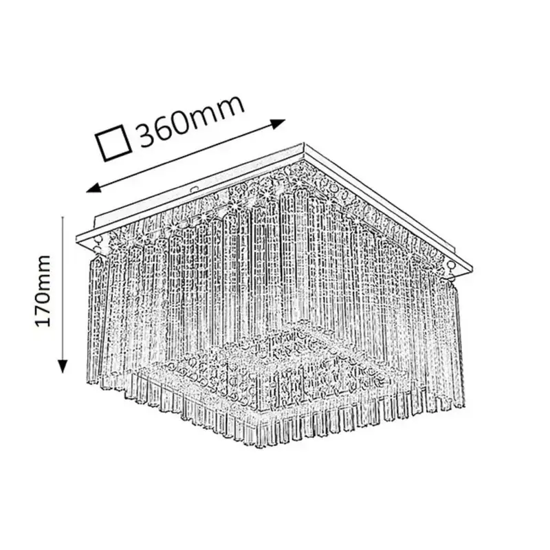 RABALUX Danielle plafonjera 36x36x17H, LED 21W