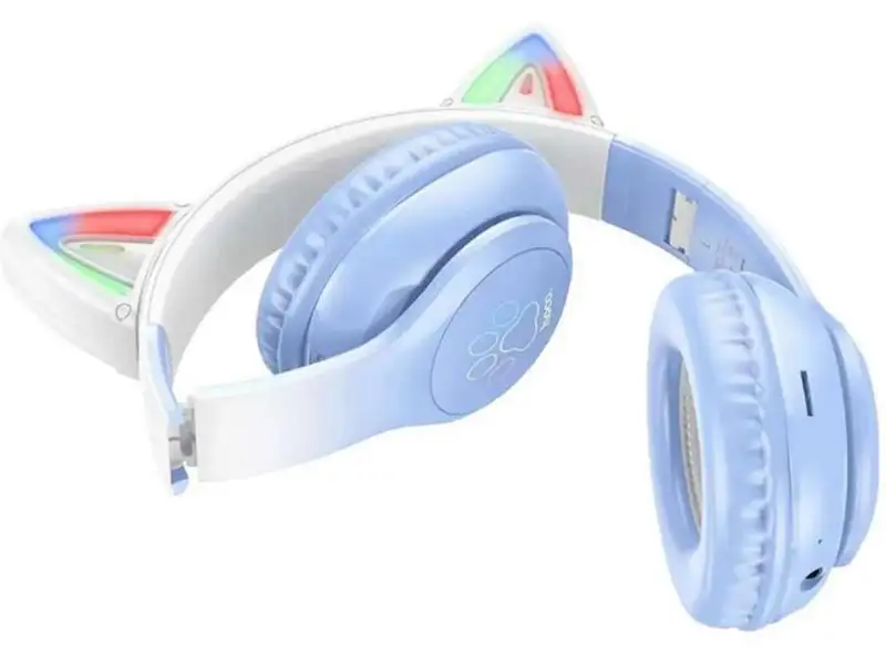 HOCO W42 Cat Ear Crystal Blue Bluetooth Bezicne Slusalice