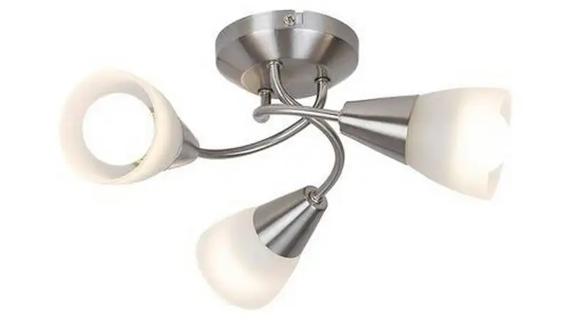 RABALUX Connor plafonska lampa, saten hrom/ opal staklo, E14