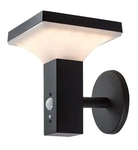 RABALUX Geleen, solarna spoljna zidna lampa, crna od nerdajuceg celika IP44, LED 4W, 400lm, 3000K