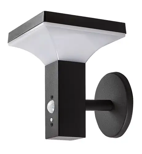 RABALUX Geleen, solarna spoljna zidna lampa, crna od nerdajuceg celika IP44, LED 4W, 400lm, 3000K