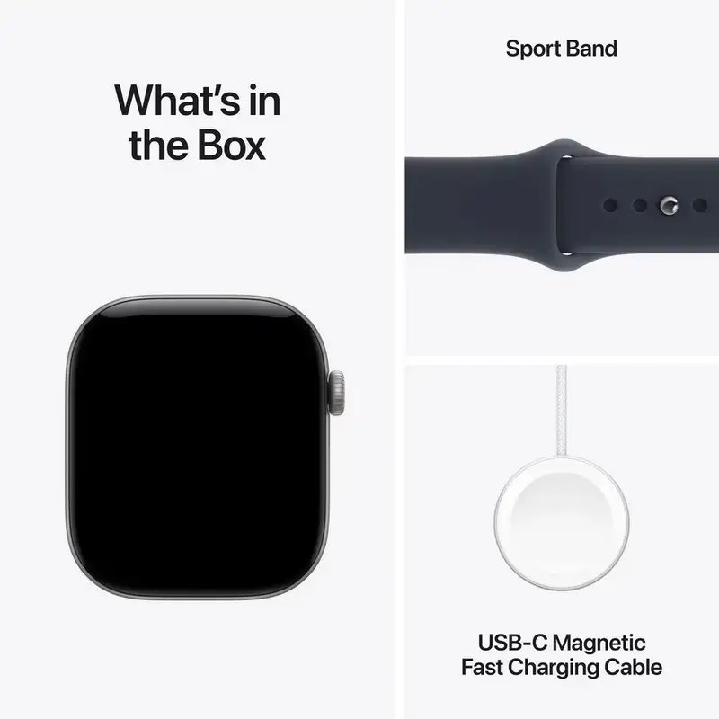 APPLE Watch S12 GPS 46mm Space Grey Aluminium Case with Navy Blue Sport Band - S/M mjeh4wf/a