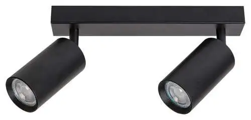 RABALUX Solo, plafonska crna metal spot lamp, 2xGU10