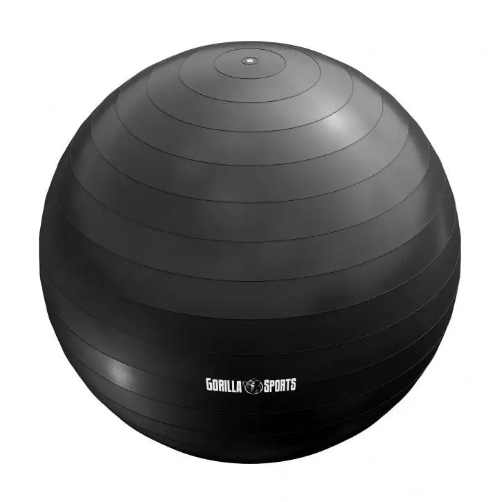 GORILLA SPORTS Lopta za pilates (75 cm / Crna)