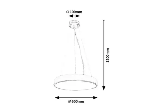 RABALUX Tesia plafonjera crna 60W 3600lm, 3000+6000K, D60cm IP20