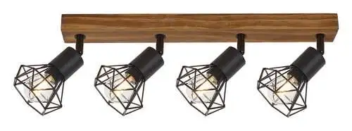 RABALUX Zeus, unutrašnja metal drvenim spot lamp, E14 4x MAX 40W