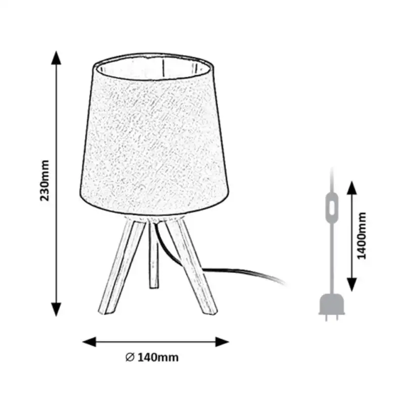 RABALUX Lychee, unutrašnja stona lampa, crna lamp sa crna tex