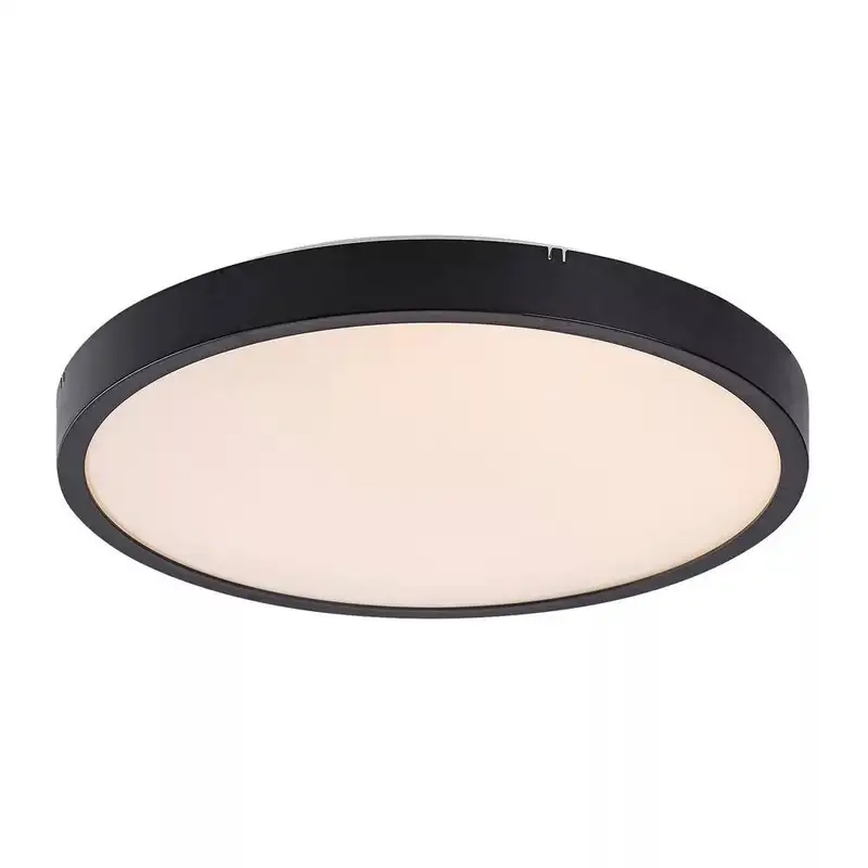 RABALUX Alenzo, LED plafonjera crni prsten, IP44 zaštita, 18W, DIP Switch 3000-4000-6000K, precnik 30cm