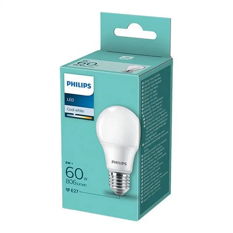 PHILIPS  8W(60W) A60 E27 CW FR ND 1PF/6
