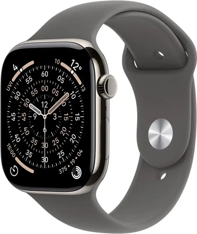 APPLE Watch S11 Cellular 46mm Natural Titanium Case with Stone Grey Sport Band - S/M mfcw4rk/a