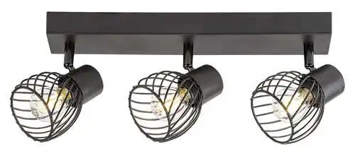 RABALUX Aberama, plafonska lampa, crna plasticna lampa, E14 3x10W, IP20