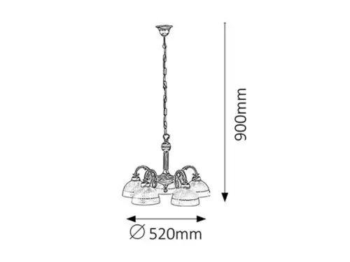 RABALUX Flossi  luster E27 5x40W  bronza