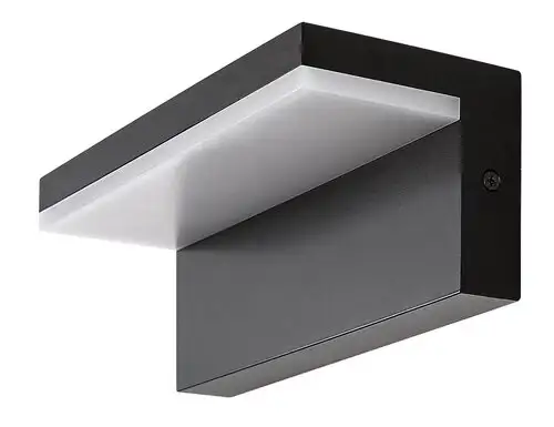 RABALUX Zaragoza, LED spoljna zidna, crna aluminium, 10W, 560lm, (bez dif. 1000lm), 4000K, 21x8cm, distance from the wall: 9cm, ideal operating temperature: -20°C/+40°C, IP54,              Class G