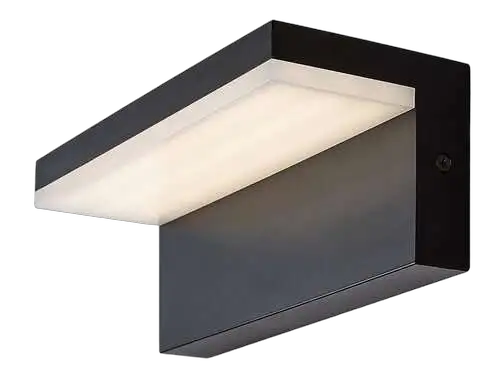 RABALUX Zaragoza, LED spoljna zidna, crna aluminium, 10W, 560lm, (bez dif. 1000lm), 4000K, 21x8cm, distance from the wall: 9cm, ideal operating temperature: -20°C/+40°C, IP54,              Class G