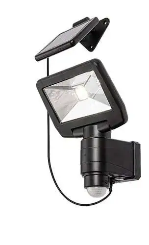 RABALUX Dojran spoljna solarna zidna lampa crna 5W 500lm 4000K senzor pokreta