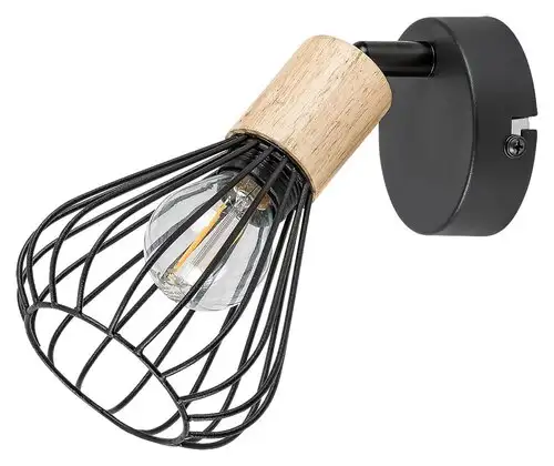 RABALUX Farfalle, unutrašnja zidna spot lampa, crna metal/drvo