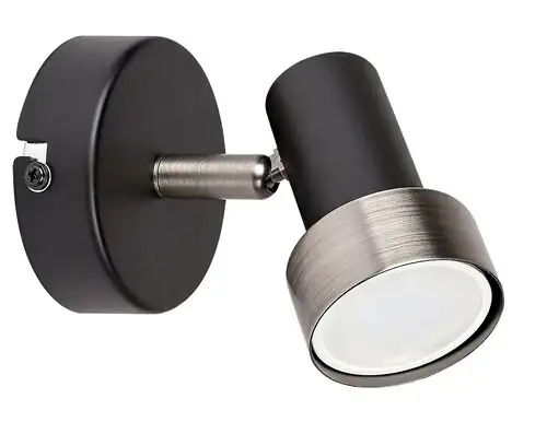 RABALUX Konrad, zidna lampa, mat crna sa srebrnom metalnom abažurom, GU10 1x50W, IP20