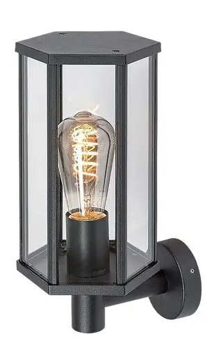 RABALUX Dubrovnik spoljna zidna lampa mat crna aluminijum E27 40W 2