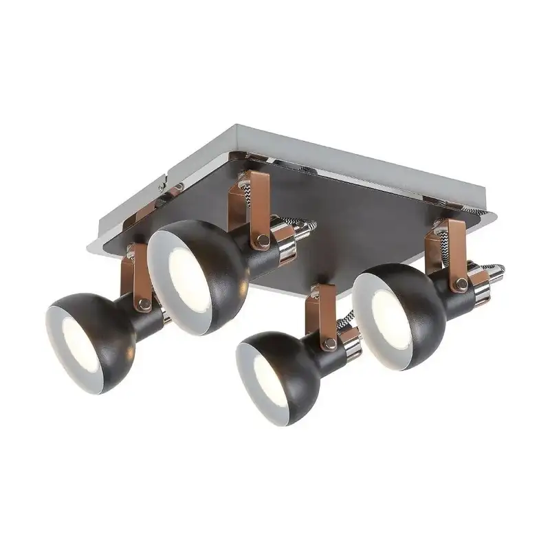 RABALUX Balzac, spot, matte black /  champagne /  chrome,4xGU10 