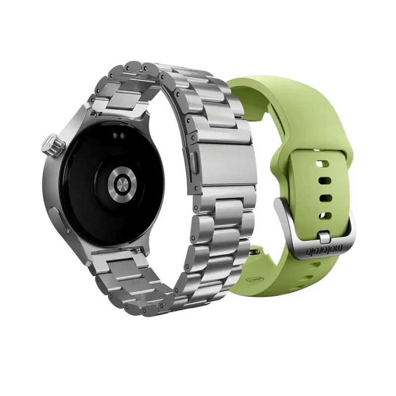 MOTOROLA Smart Watch Matte Silver + Pantone Herbal Garden band