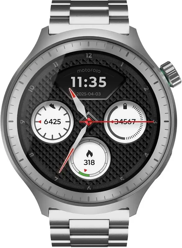 MOTOROLA Smart Watch Matte Silver + Pantone Herbal Garden band