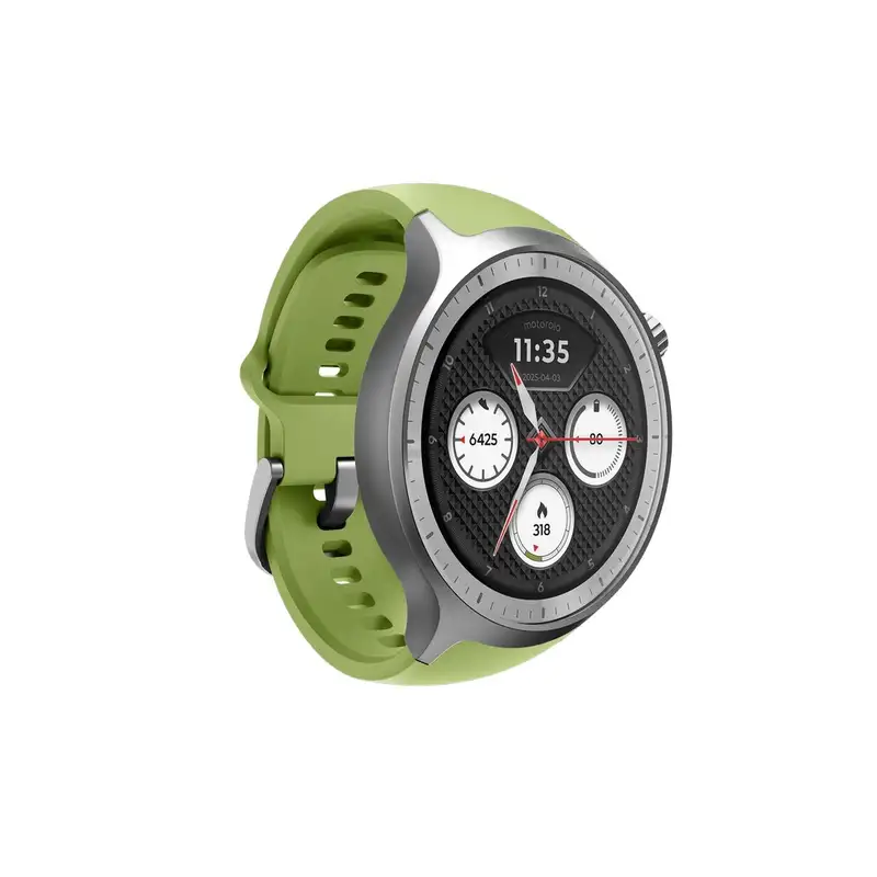 MOTOROLA Smart Watch Matte Silver + Pantone Herbal Garden band