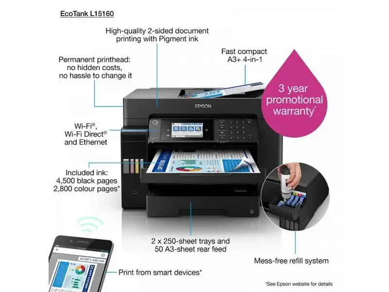 EPSON L15160 A3+ EcoTank ITS (4 boje) MFP inkjet