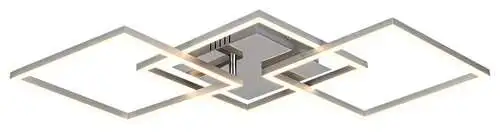 RABALUX Sigurd, unutrašnja LED plafonjera, hrom, brušeni aluminium