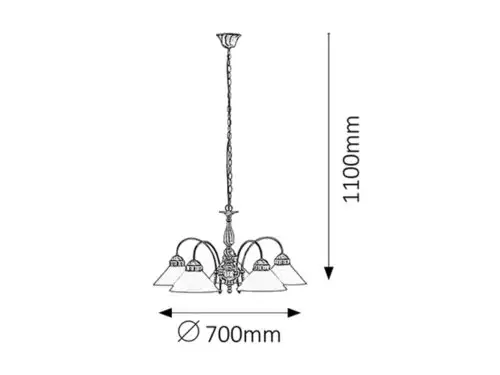 RABALUX Marian  luster E27 5x60W bronza