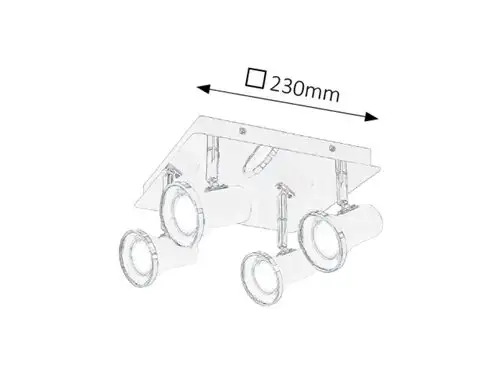 RABALUX Steve spotLEDGU10 4x4,5Ww.bulb,wh/chIP44
