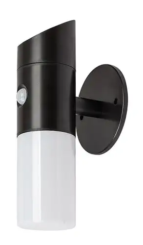 RABALUX Lutto, solarna zidna RGB sa senzorom, crna plastika, LED 1W, 65lm/90lm, 6500K