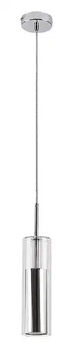 RABALUX Kalevi, visilica metal hrom/staklo 1xGU10, visina 150cm, tekstilni kabal