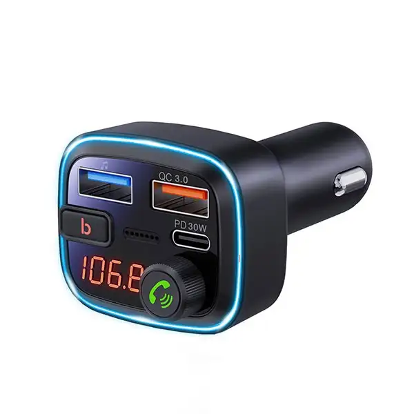 Xwave BT 20 FM transmiter za auto, BT, LED, USB, 3D Surround, USB-TypeC PD30W+QC3.0 brzo punjenje