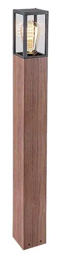 RABALUX Wales spoljna podna lampa aluminijum crna drvo stakleni abazur E27 60W bez sijalice 2