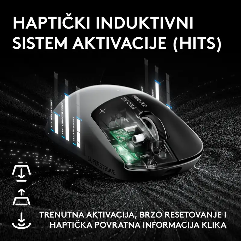 LOGITECH G PRO X2 SUPERSTRIKE, Lightspeed bežicni gejmerski miš 910-007776 